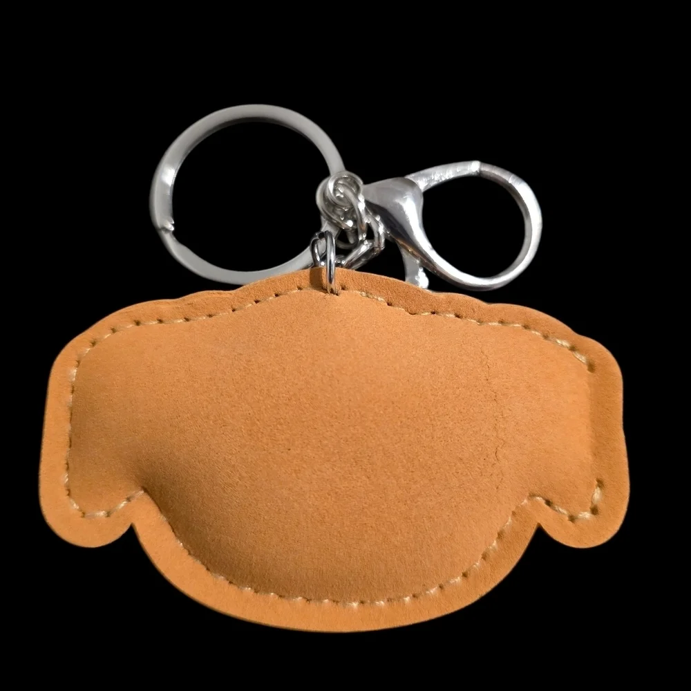 Sparkling Brown Dog Bag Charm Keychain